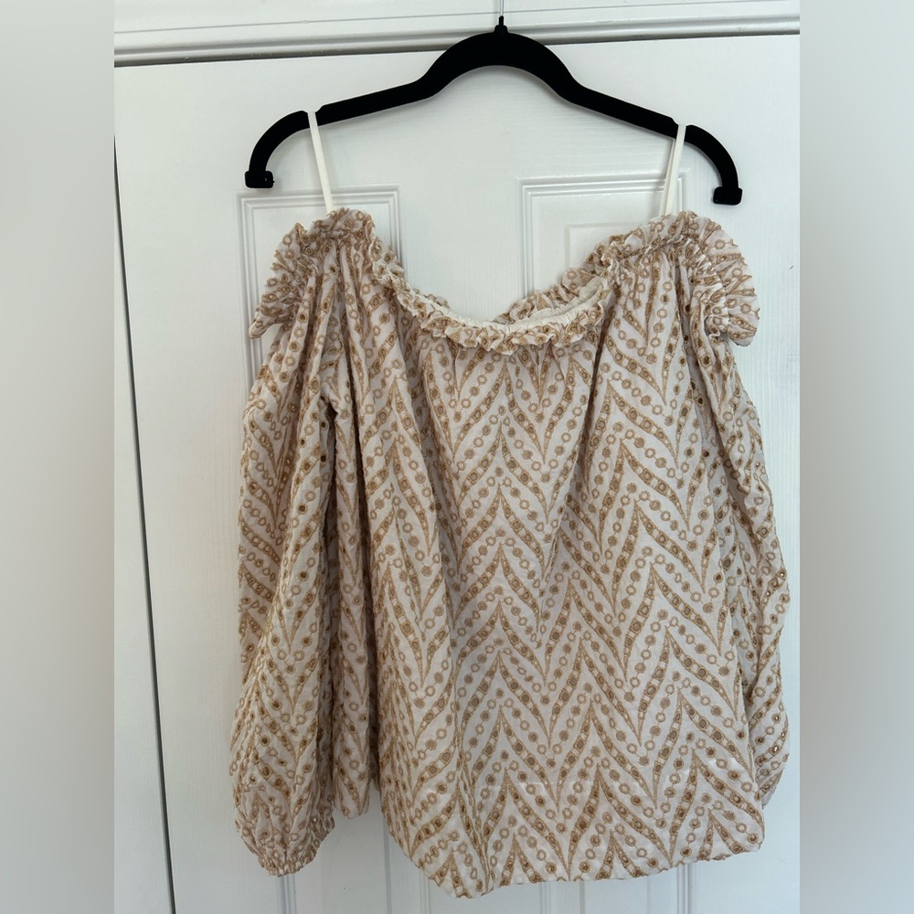 Lilly Pulitzer Gold and Cream Top
